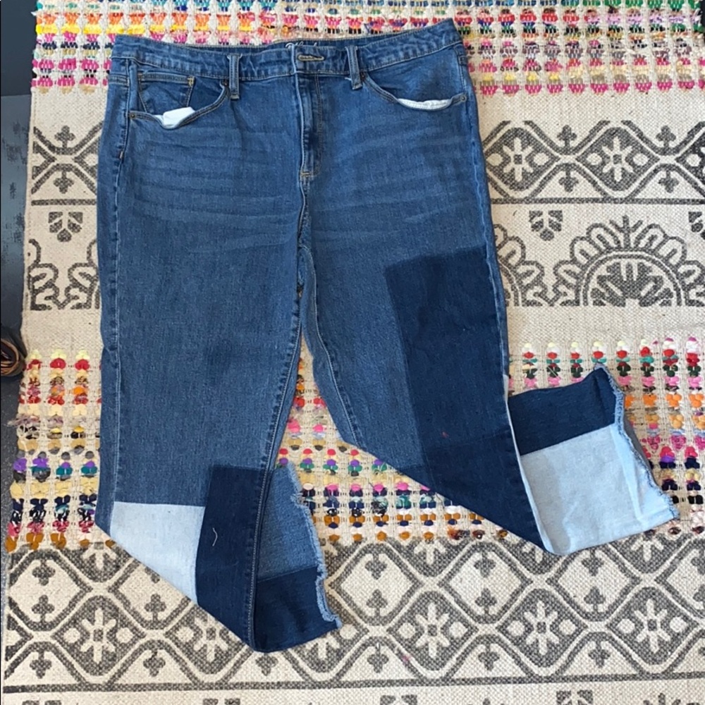 Contrast Patchwork Denim